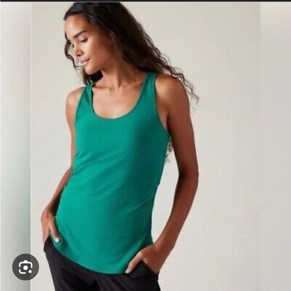 💜 NWOT Athleta Outbound Scoopneck Tank Medium Teal Green - Picture 1 of 5